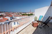 Chambre avec terrasse privative à l'Hôtel des Voyageurs, hôtel de charme avec chambres vue mer sur le Port Joinville - Ile d'yeu - Vendée